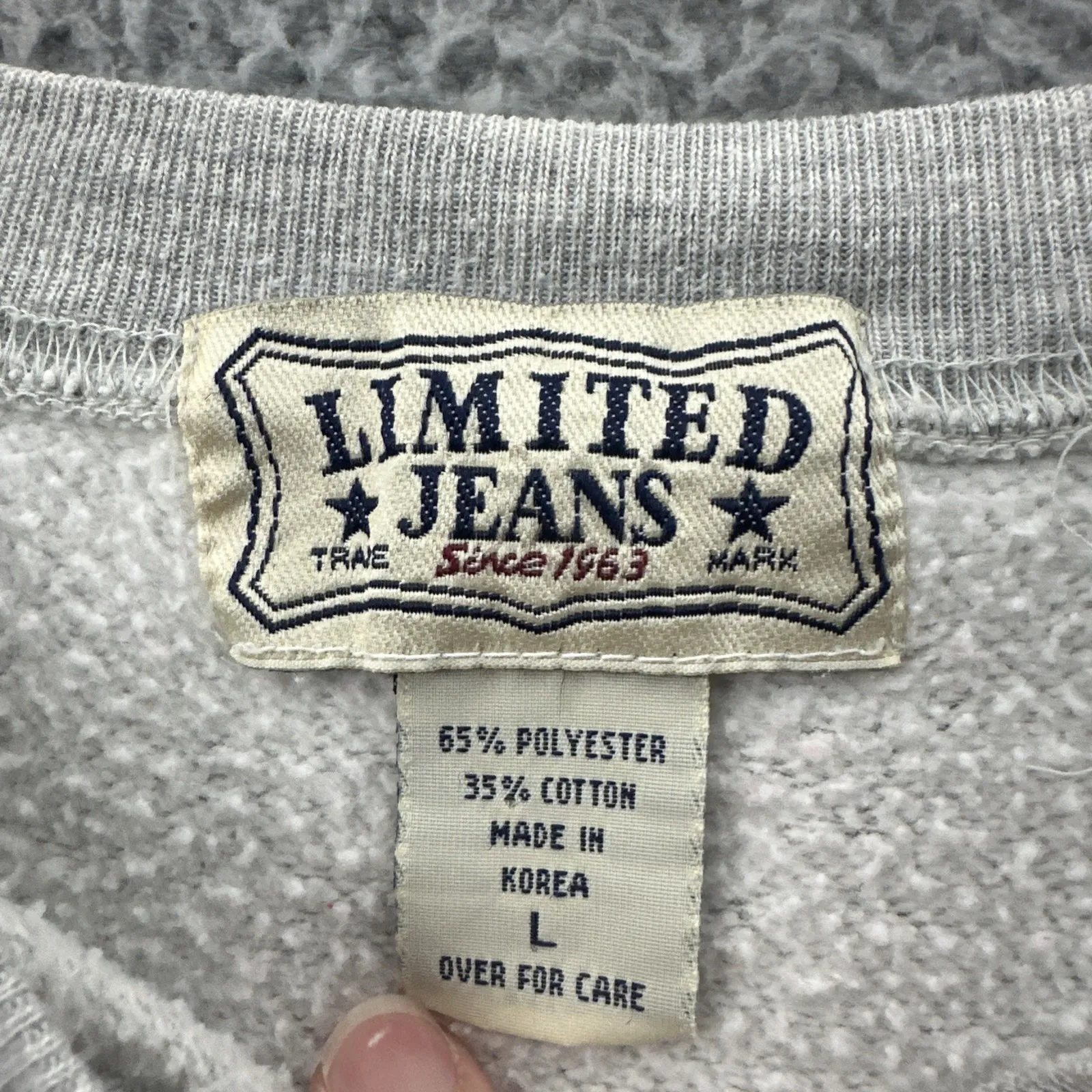 Vintage 90s Limited Jeans Worldwide Crew Neck Sweatshirt Gray Women's Large - Image 5