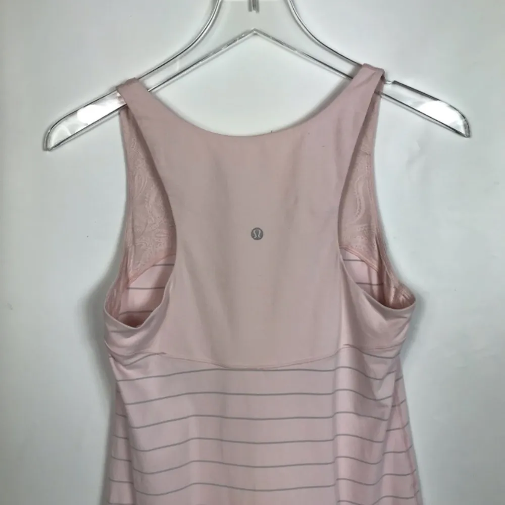 Lululemon First Base Runner Rulu Soft Pink Slalom Stripe Tank - Image 4