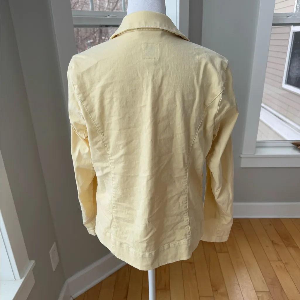 J.Jill Butter Yellow Linen Blazer Jacket Size XS - Image 6