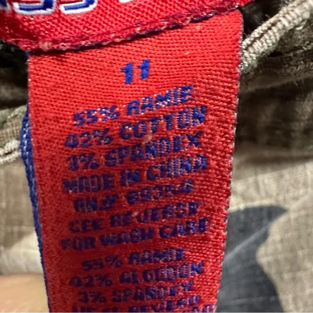 Miss Sixteen Camouflage Cargo Jogger Pants Ramie Cotton Spandex Blend Size 11 Green - Image 7