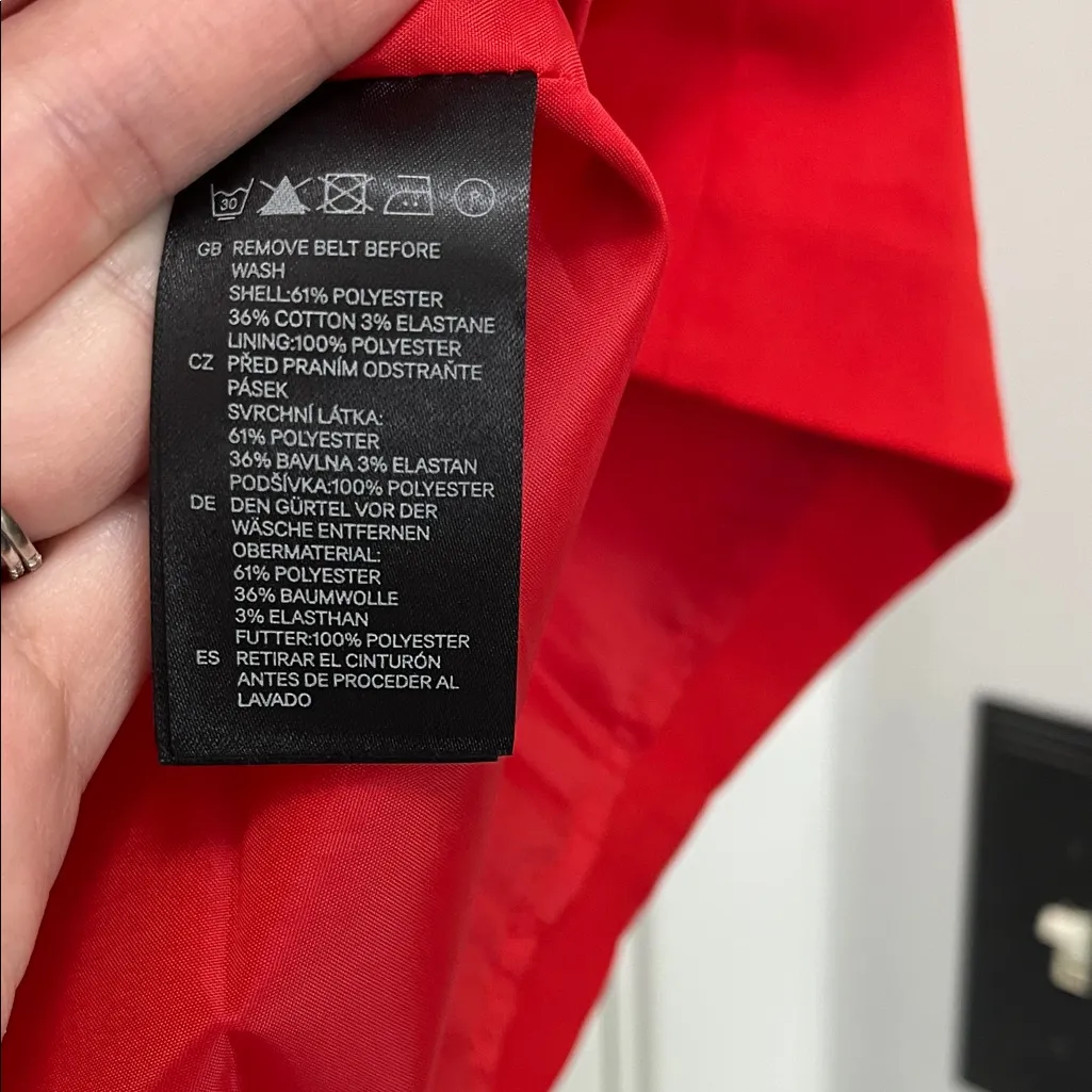 H&M Cherry Red Satin Strapless Mini Dress w/ Sweetheart Neckline - Size 8 - Image 15