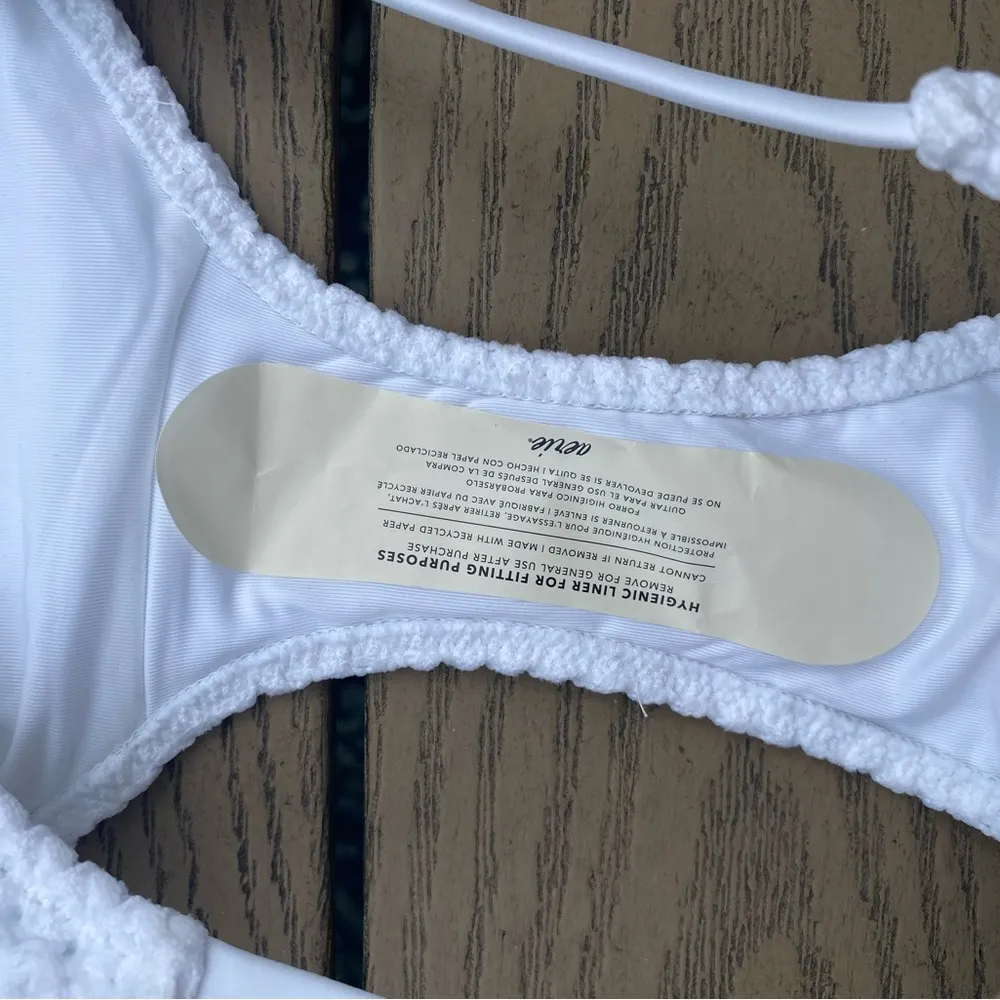 NWT aerie extra small andie x demi Moore white eyelet crochet bikini bottom - Image 4