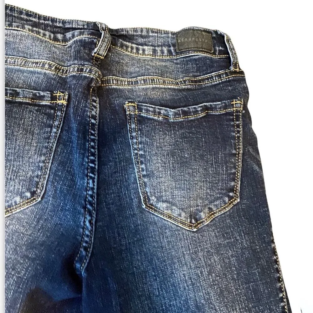 Aeropostale Dark Wash High Waisted Ankle Jeggings Sz 4 - Image 10