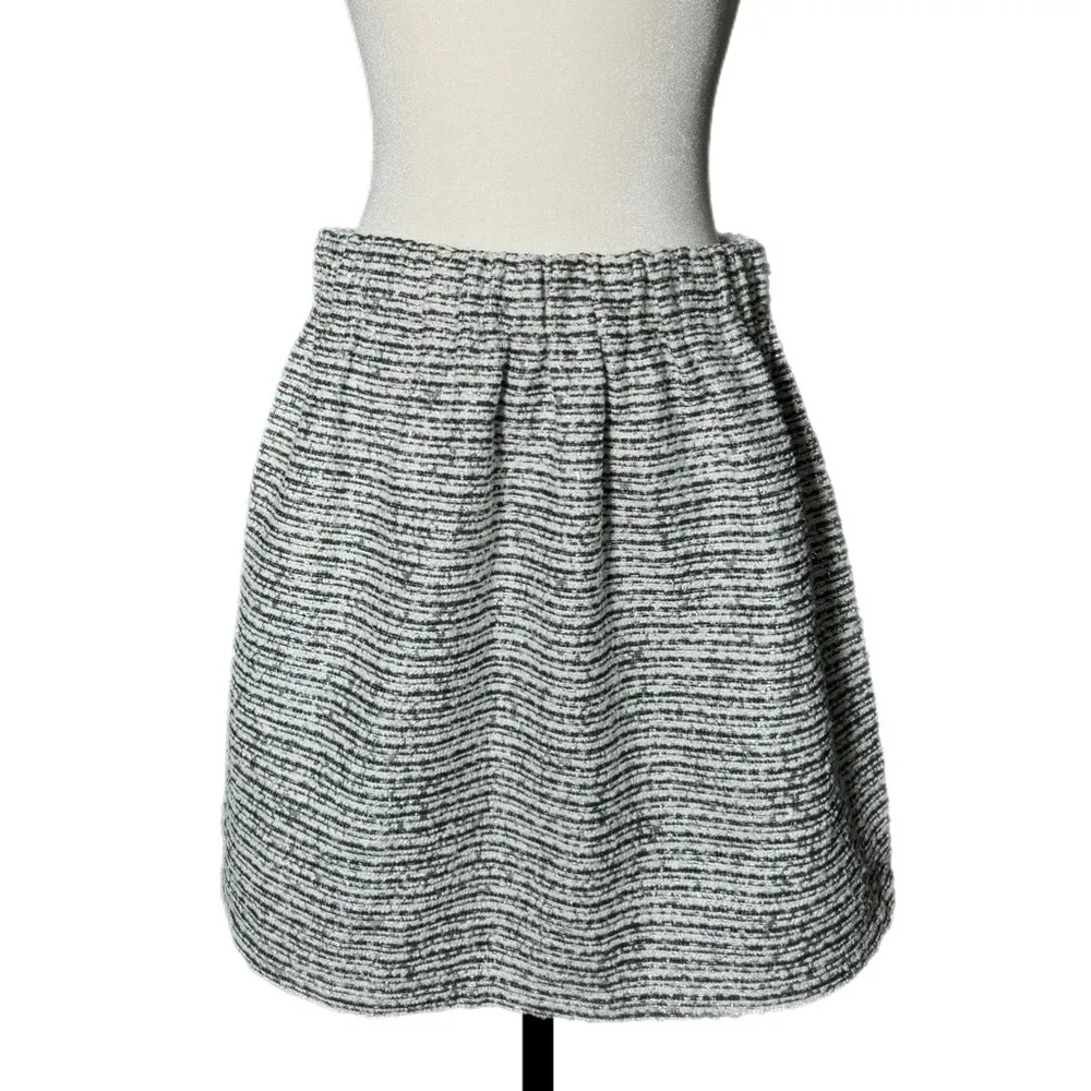 Piperlime Skirt Black Silver Tweed Women’s Sz Medium Textured Bunch Waist - Image 4