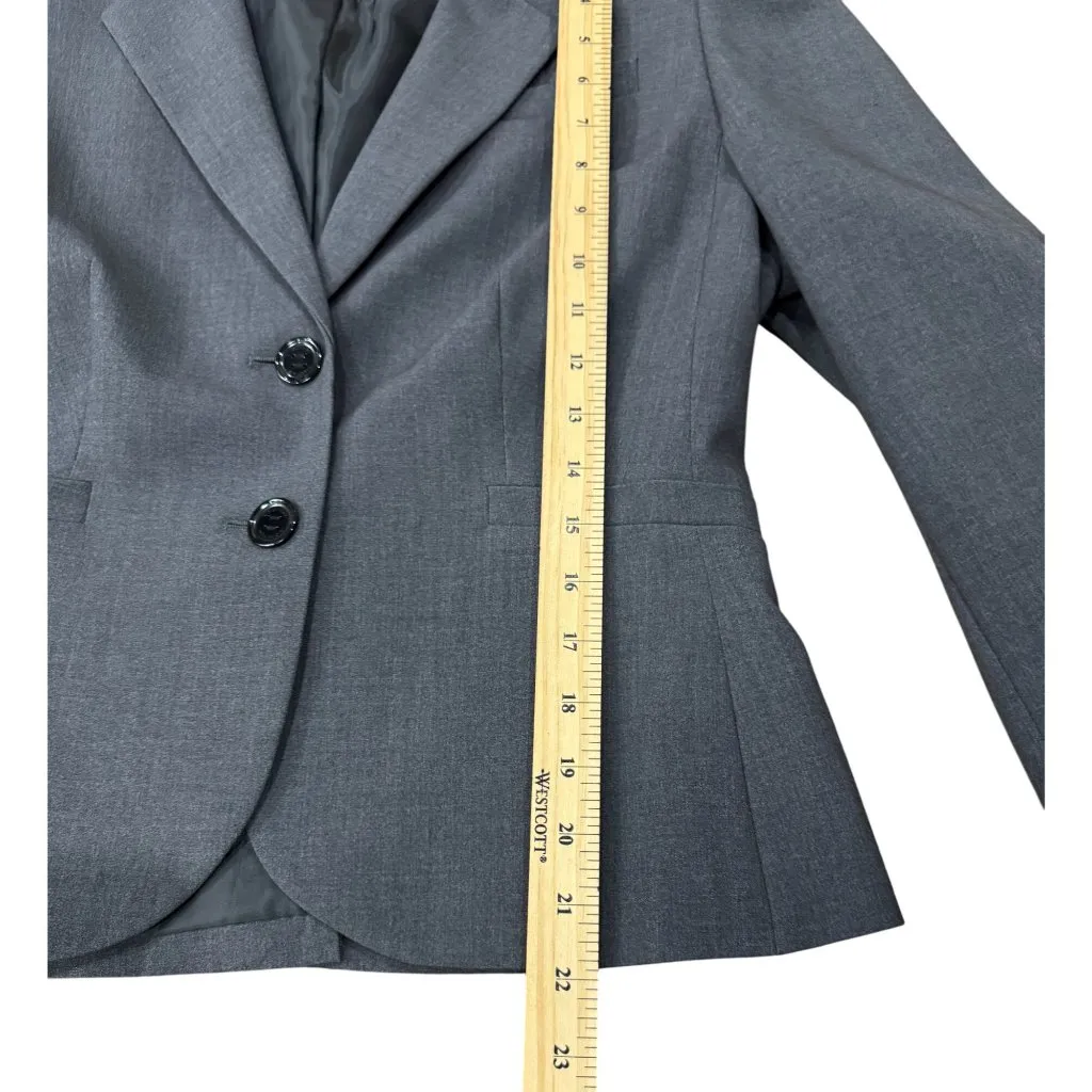 Calvin Klein Womens 8 Gray Stretch Suit Blazer Jacket Winter Chic Classic Office - Image 10