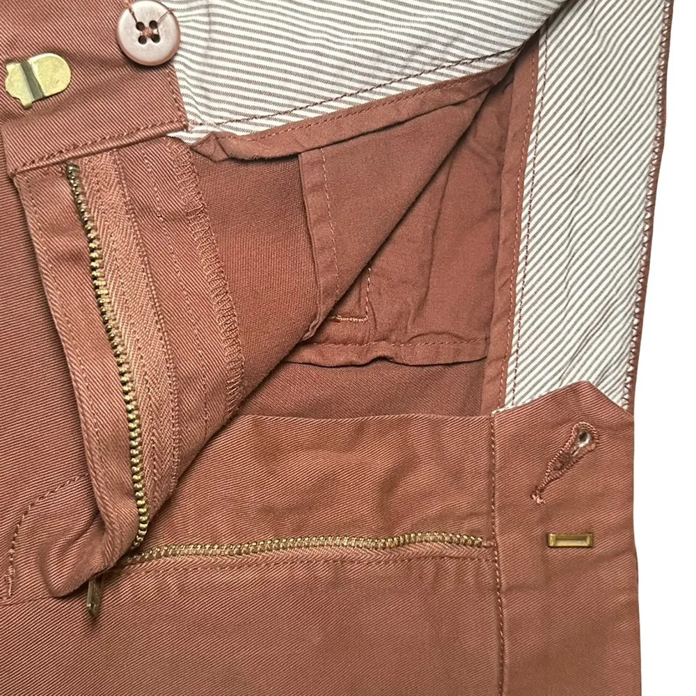 J Crew Flat Front Chino Shorts-Rust Orange Color-4" Inseam-Size 14-NWT - Image 6