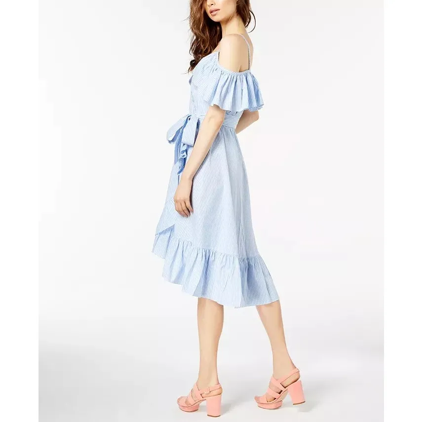 Jill Stuart Blue Striped Midi Dress - Image 4