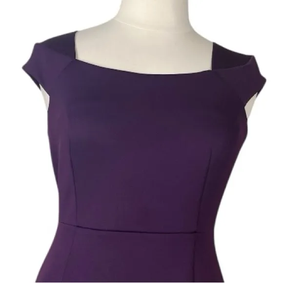 Calvin Klein Sheath Dress Cap Sleeve Square Neck Scuba Plum Women’s Plus Size 14 - Image 4
