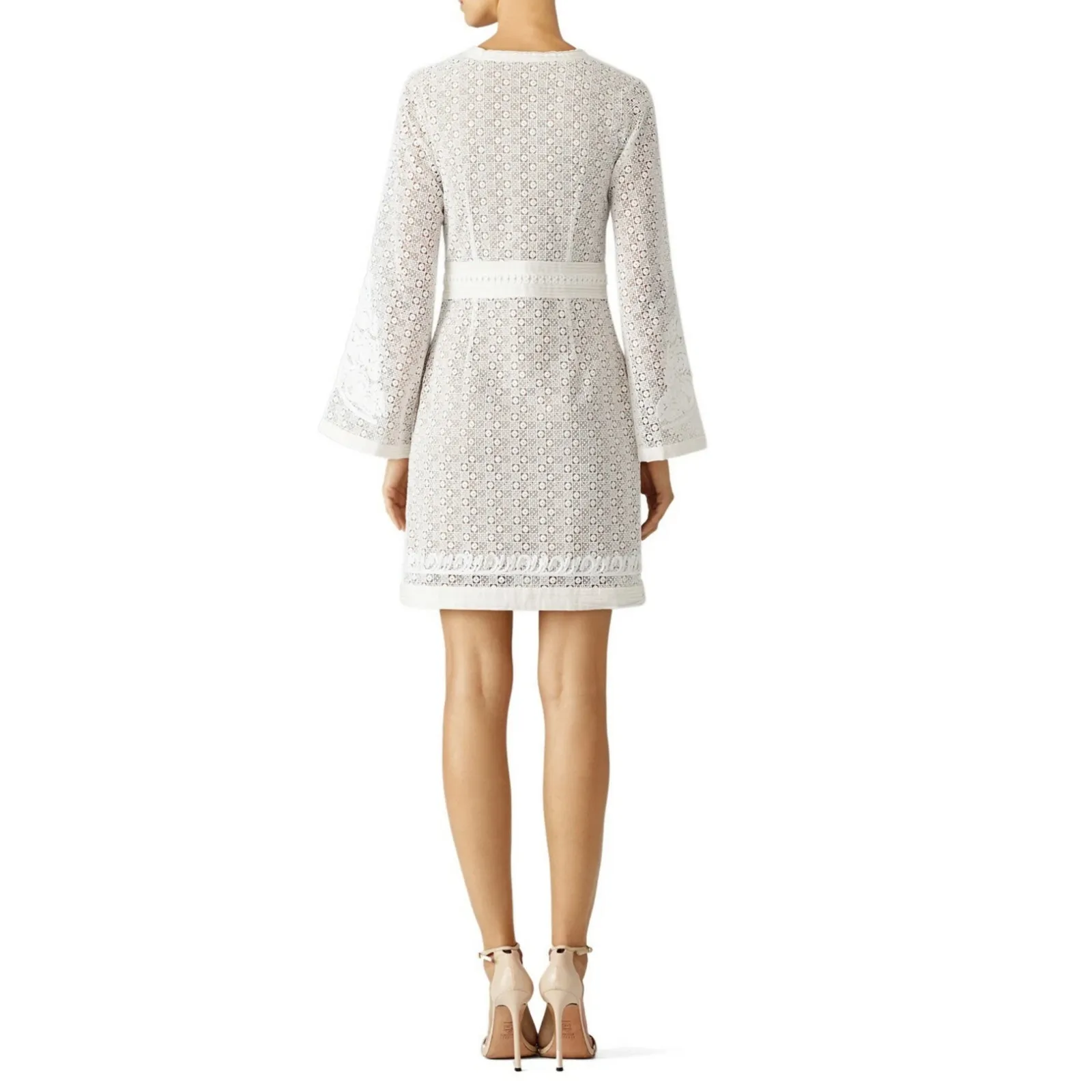 The Kooples Daisy Love Guipure Lace Cocktail Dress Bright White‎ Size Small - Image 3