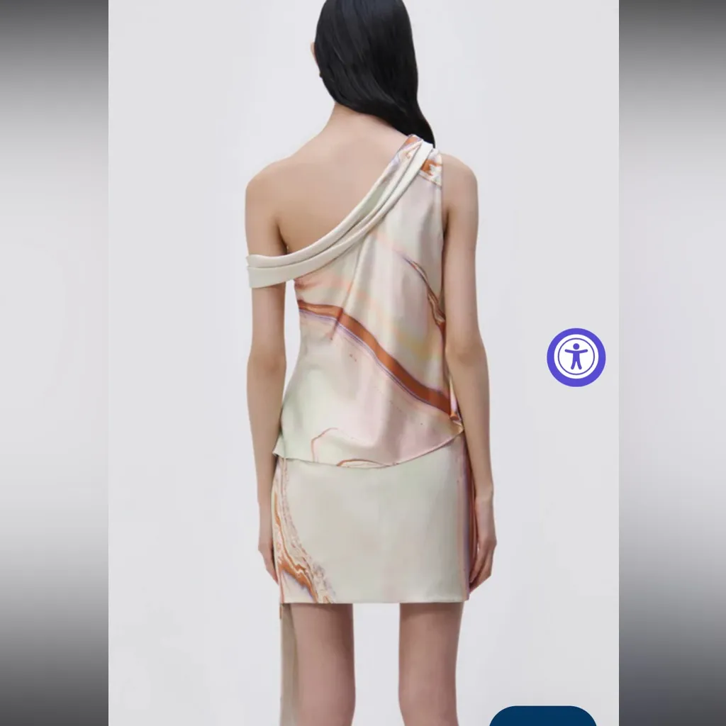 JONATHAN SIMKHAI Mae seafoam marble printed skirt NWT 2 $395 - Image 3