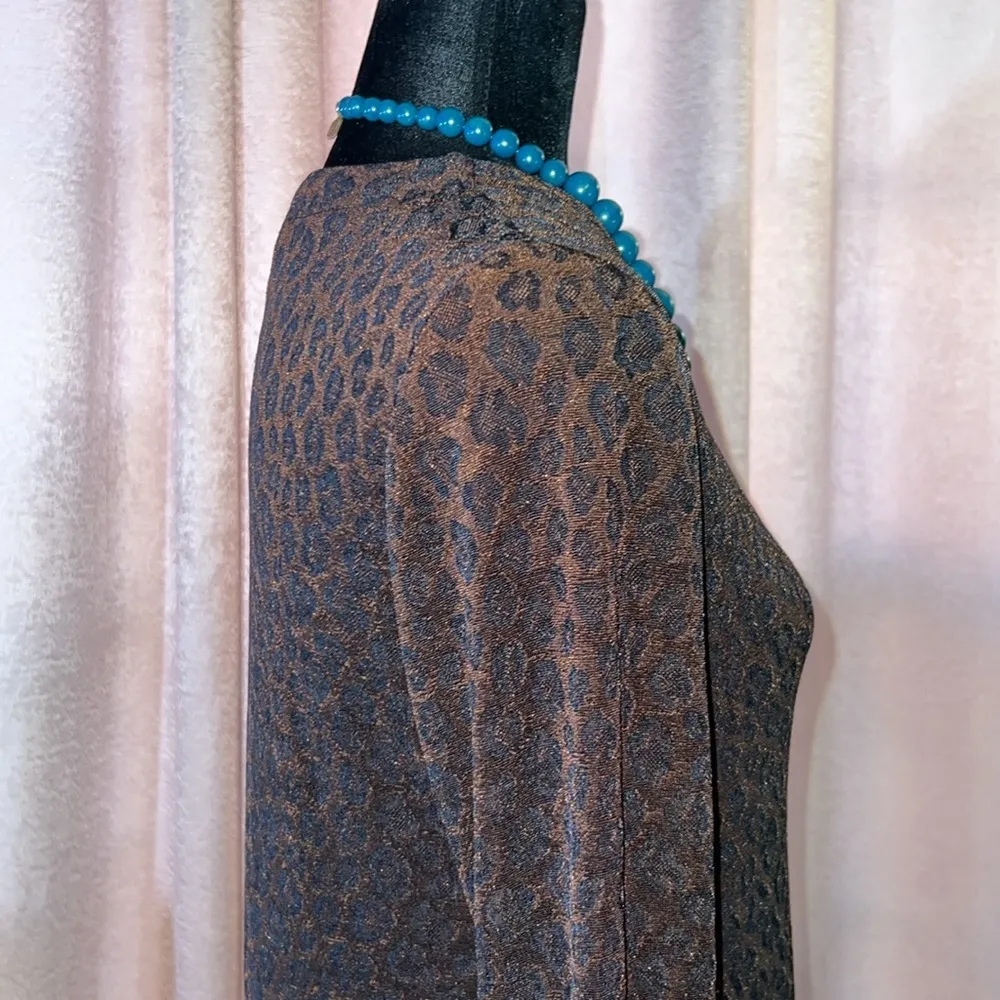 Vintage  Size 4P Animal Print V Neckline Midi Cardigan - Image 7