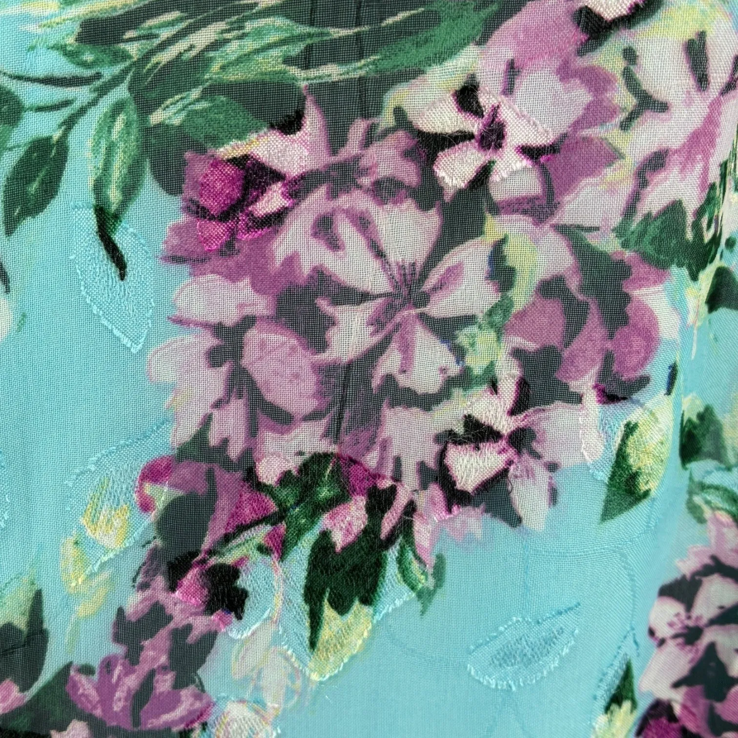 Kensie NWT Floral Faux Wrap Maxi Dress Ruffle Trim Blue Size 8 MSRP $138 - Image 3