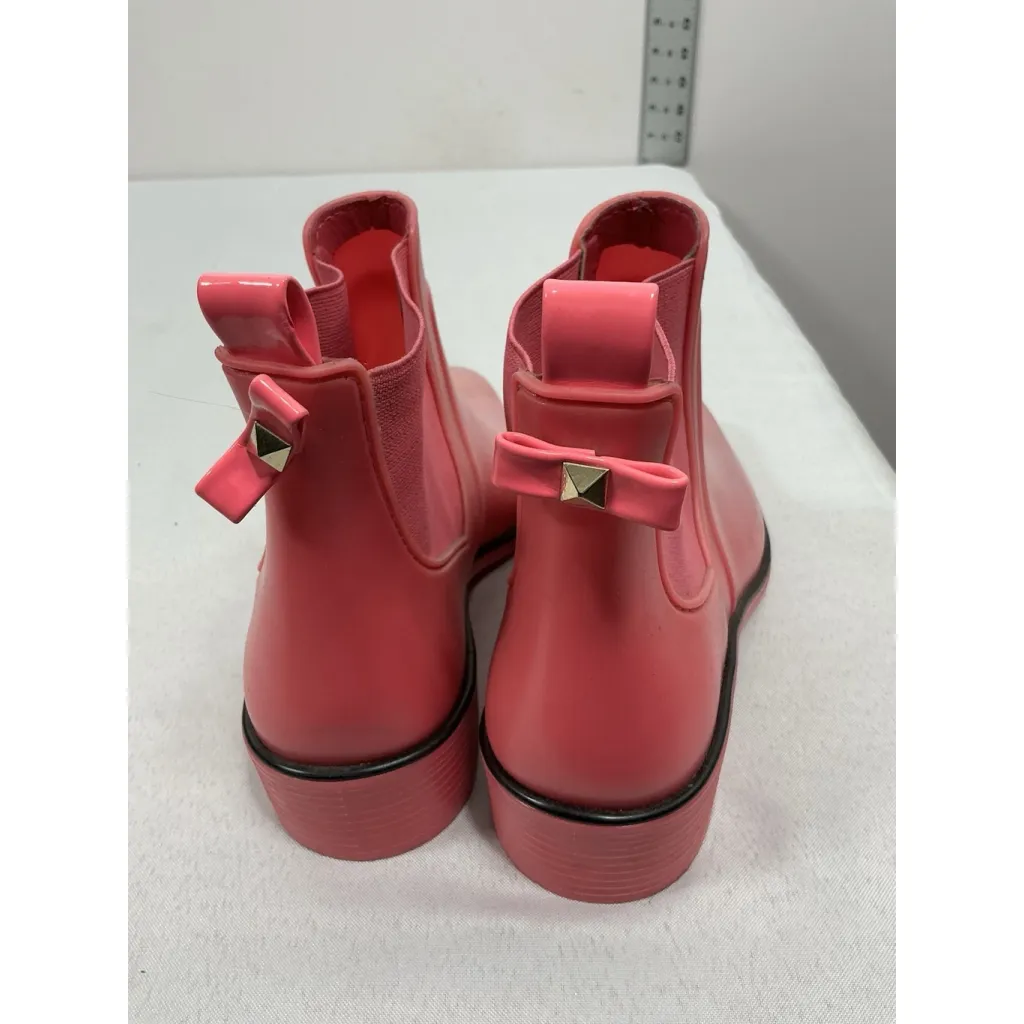 Womans Kate Spade Slipon Ankle Rainboots 8 Pink Elastic Ankle - Image 5
