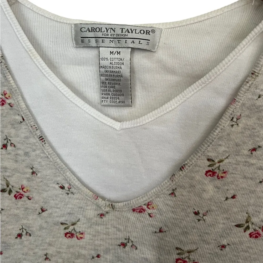 Carolyn Taylor Cottagecore Floral 90’s Layered Tank M - Image 2