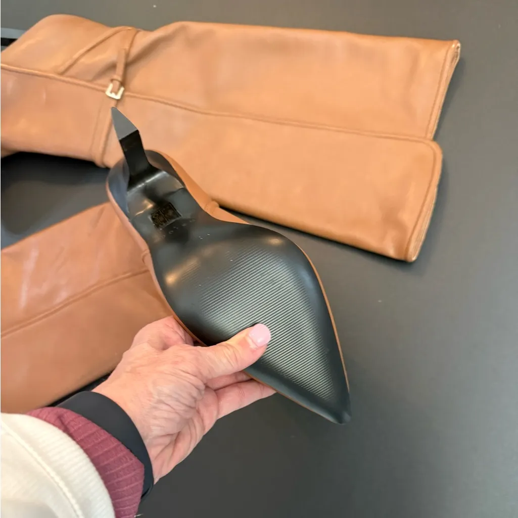 New!‎ Reiss Caitlin Leather Knee High Boots in Tan Sz 40 US 9.5 $540 - Image 11