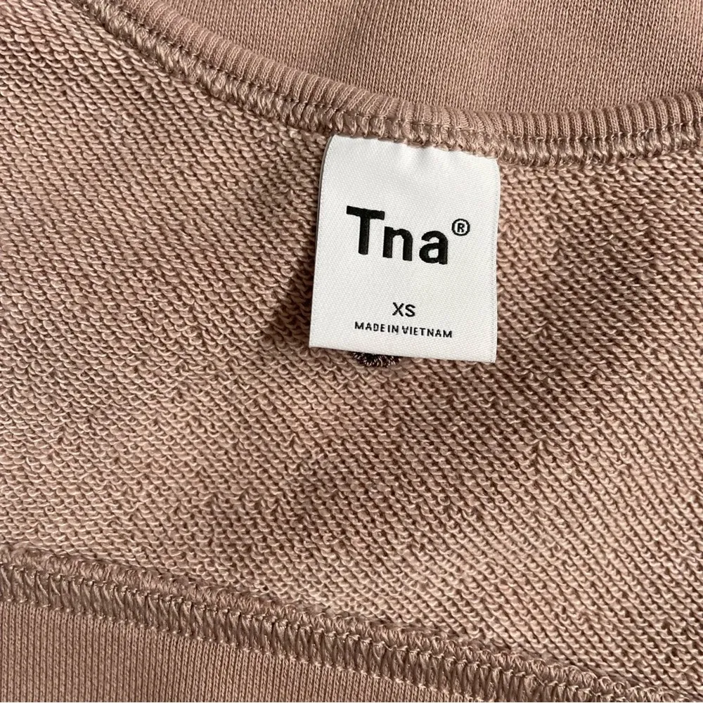 Aritzia TNA Bralette Sports Bra Soft Terry Fleece Knit Unlined Beige Tan Neutral - Image 8