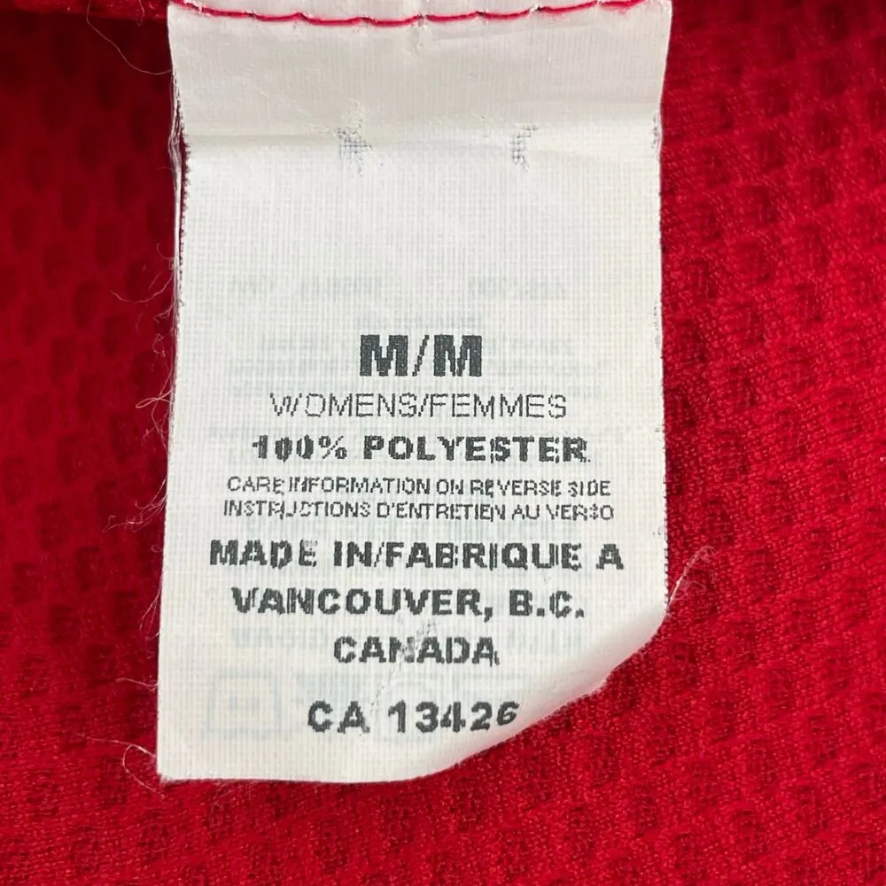 Sugoi Red Cycling Top Flowers Long Sleeve Mock Neck Pullover Athletic Tee Size M - Image 7