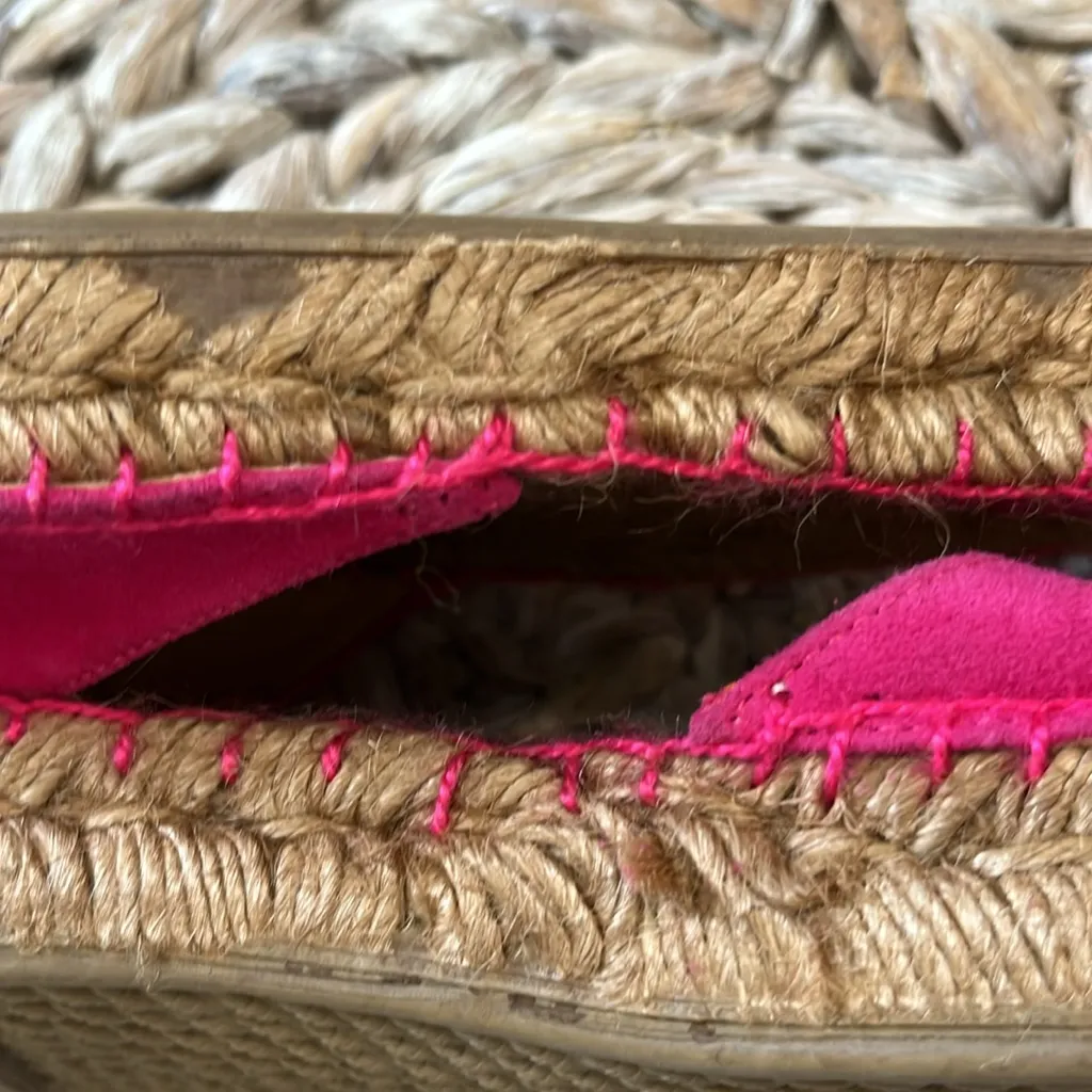 Lauren Ralph‎ Lauren Caliana Fuchsia Suede Espadrille Sandals Size 7.5 - Image 9