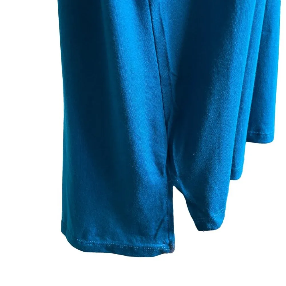 Eddie Bauer Womens Short Sleeve Soft T Shirt Tee Side Slits XL Blue u - Image 5