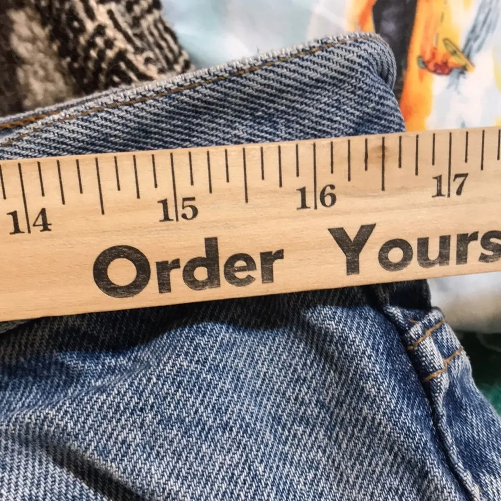 Vtg Tommy Hilfiger 90s big logo light denim retro jeans size 16 33' - Image 13