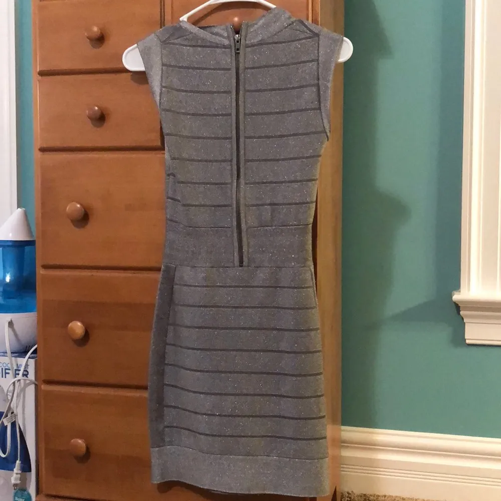 Sparkly Silver Bodycon Dress - Image 7
