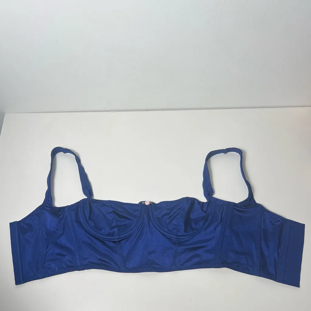 Skims Stretch Satin Corset in Neptune - Image 7