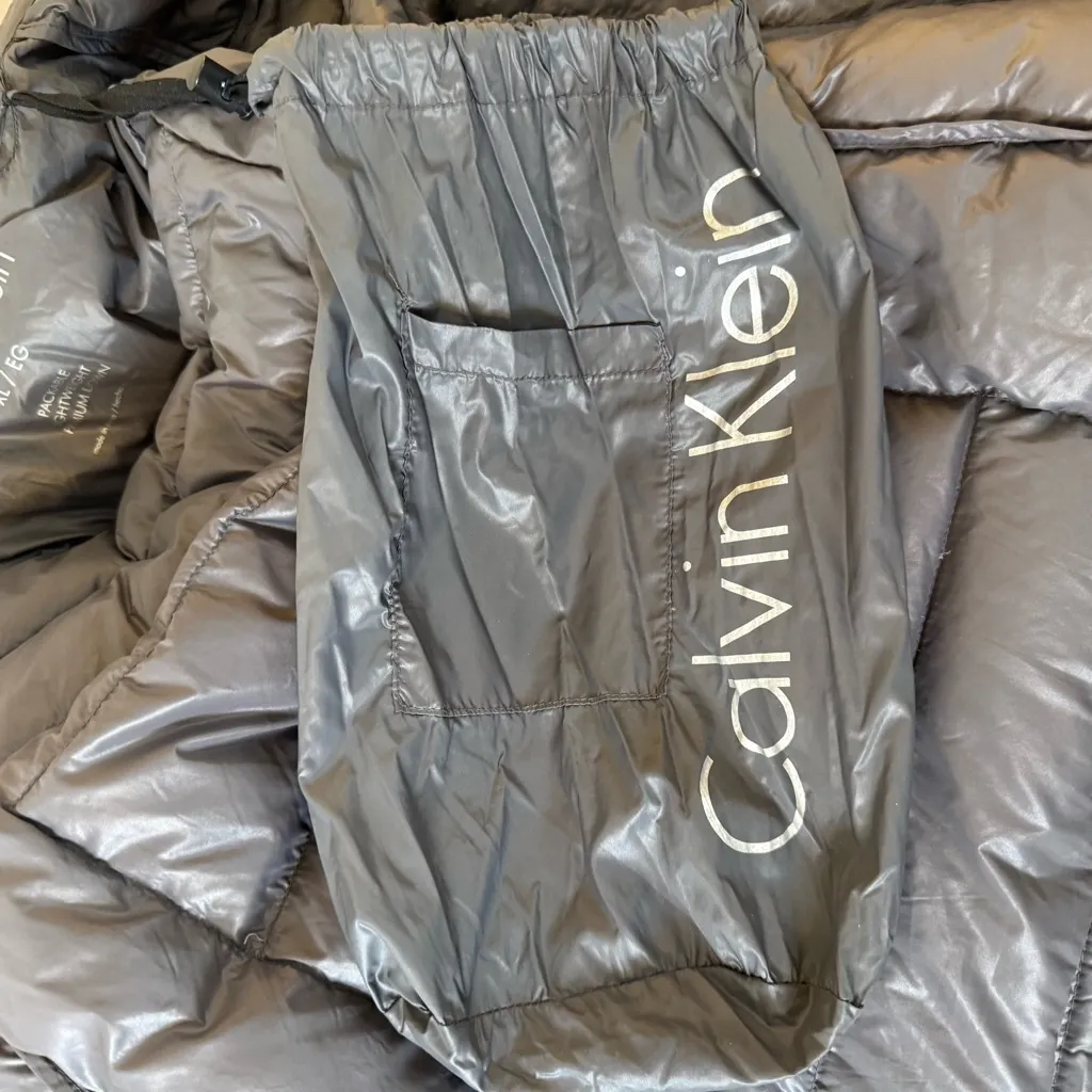 Calvin Klein Womens XL Packable Gray Premium Down  Winter Puffer Jacket Neutral - Image 5