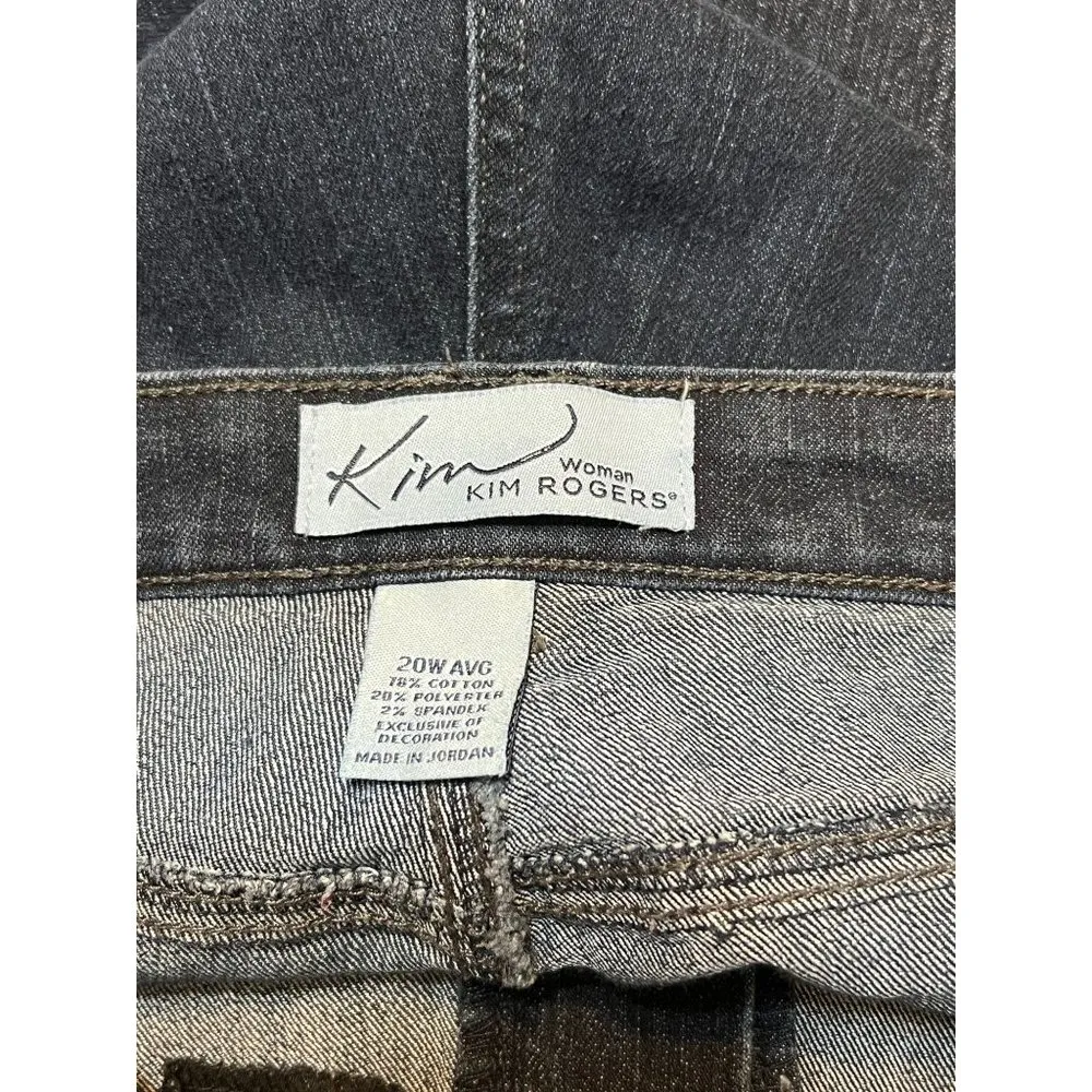 Kim Rogers Capri Jeans Embroidered Rhinestone Back Pockets Size 20W - Image 3
