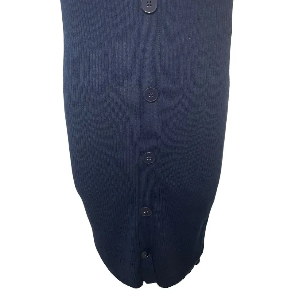 NEW Maeve Anthropologie Puff-Sleeved Mini Dress Sweater Ribbed Cotton Size Large - Image 7