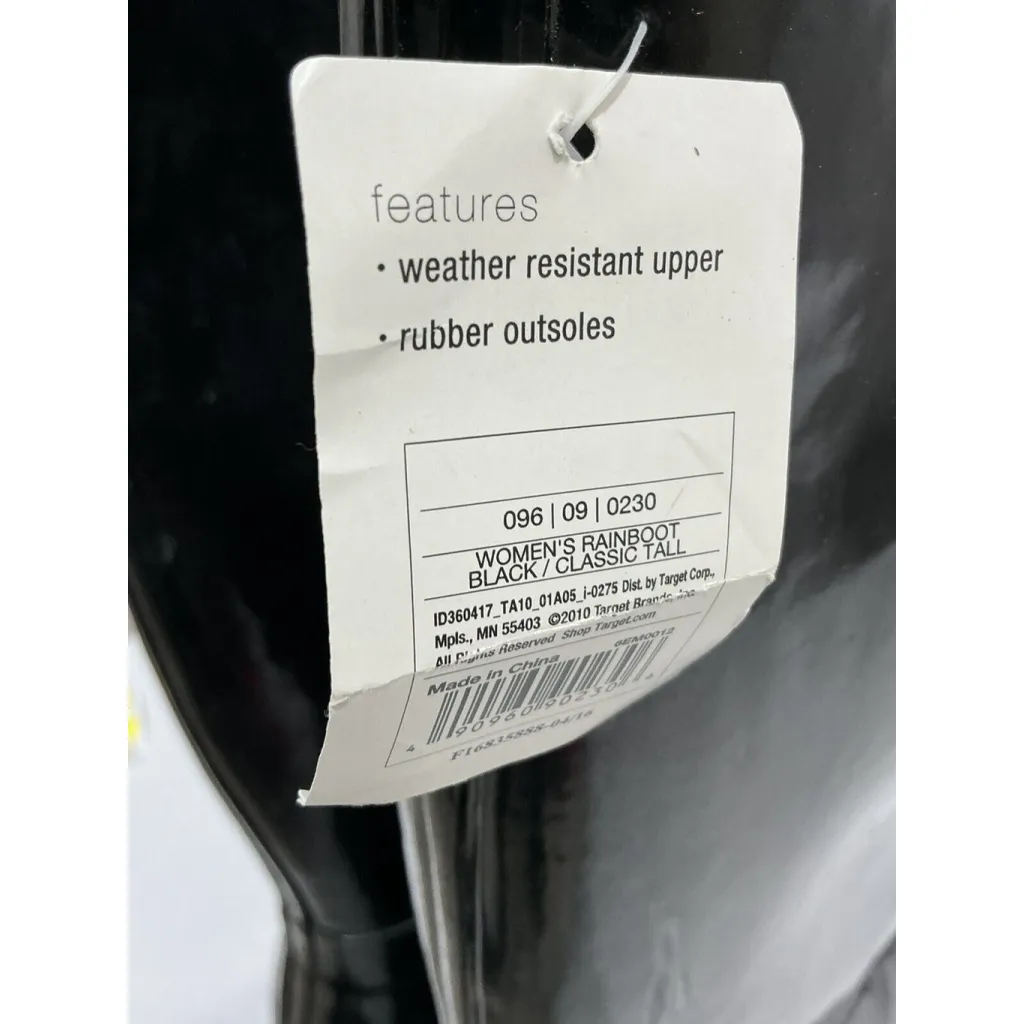Womans Target Black Size 7 Tall Rubber Rain Boots NWT - Image 8