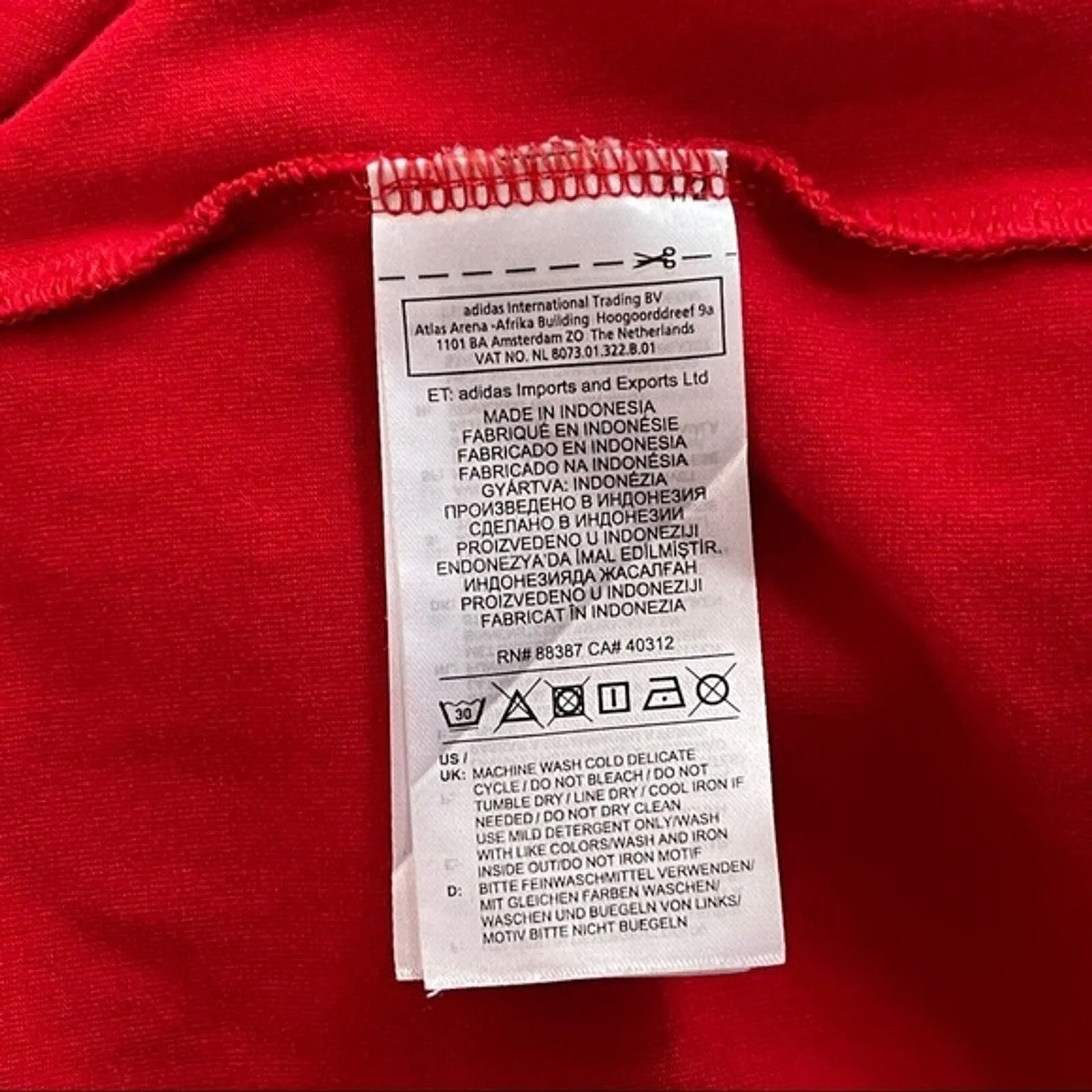 Danielle‎ Cathari x Adidas Shirt Womens Small Red White Athletic Tee Athleisure - Image 7