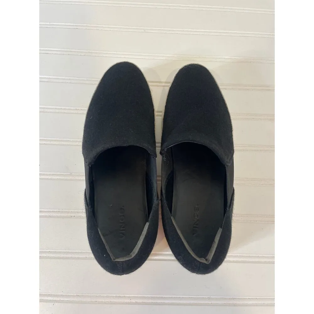 Vince. Warren Black Suede Sneaker Pull on Womens Size 8.5 - Image 5