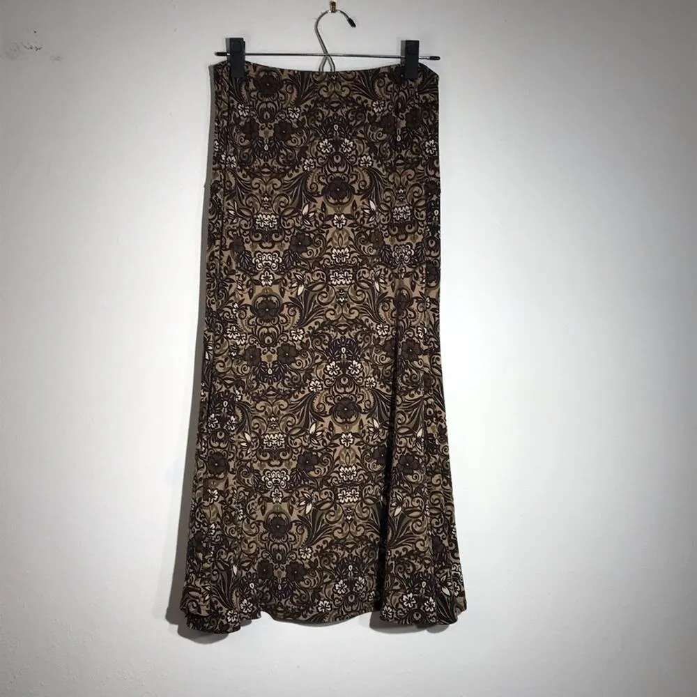 STUDIO I Two Piece Skirt Set Brown Floral Size 10 - Image 15