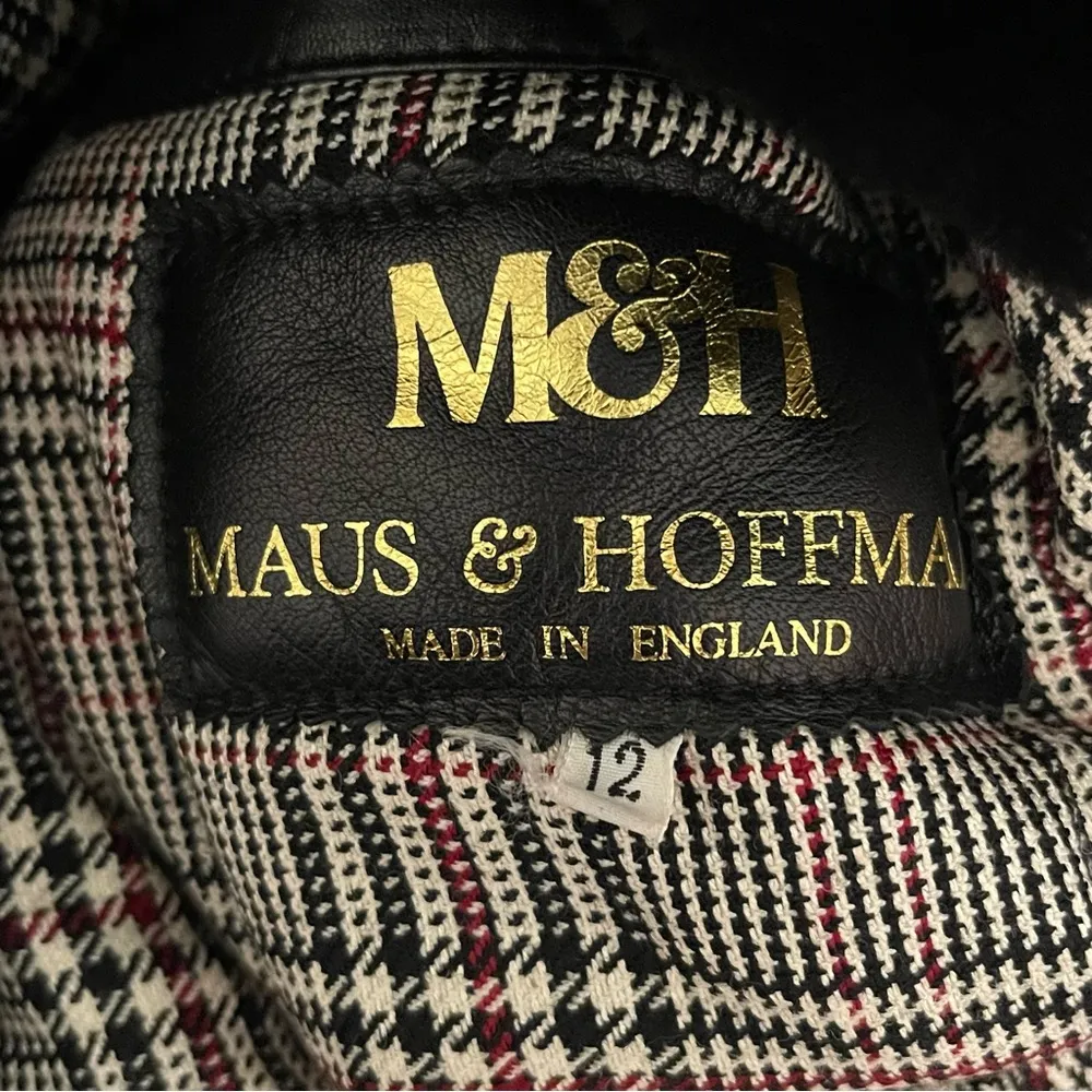 Vintage Maus & Hoffman Black Leather and Fur Jacket Size 12 - Image 4