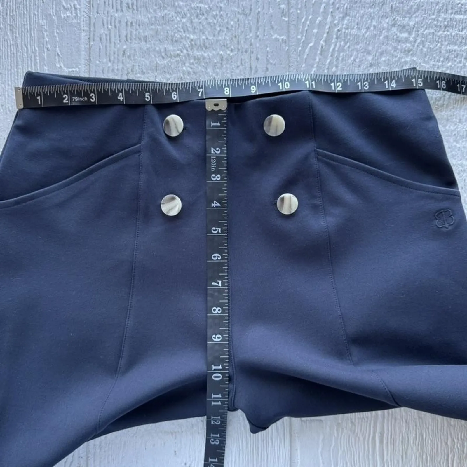 Betabrand Pants Womens Large Navy Sailor High Rise Wide Leg Dress Yoga - Image 6