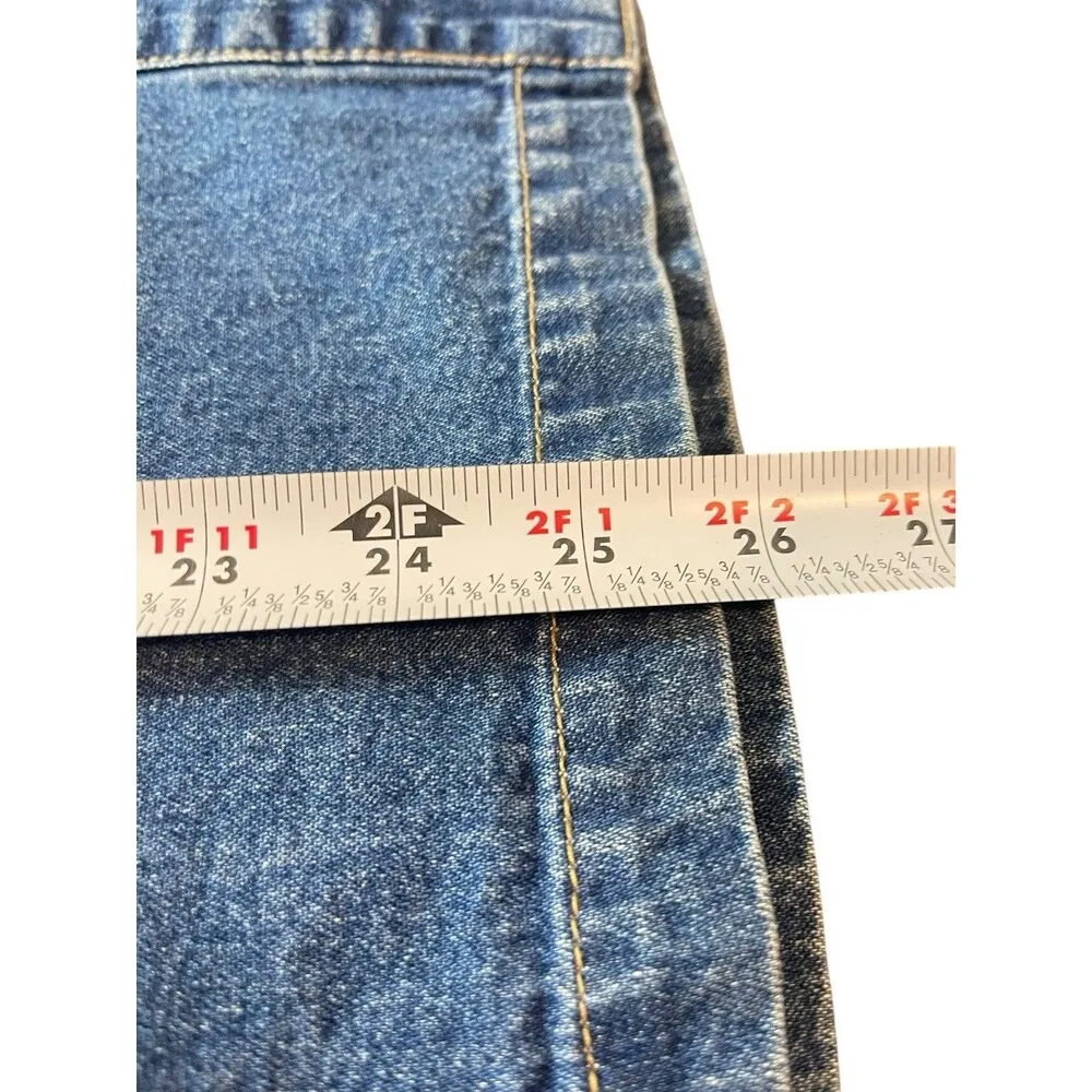 VTG Elizabeth Liz Clairborne Denim Elastic Waist Snap Front Skirt 90s Y2K 22P - Image 9