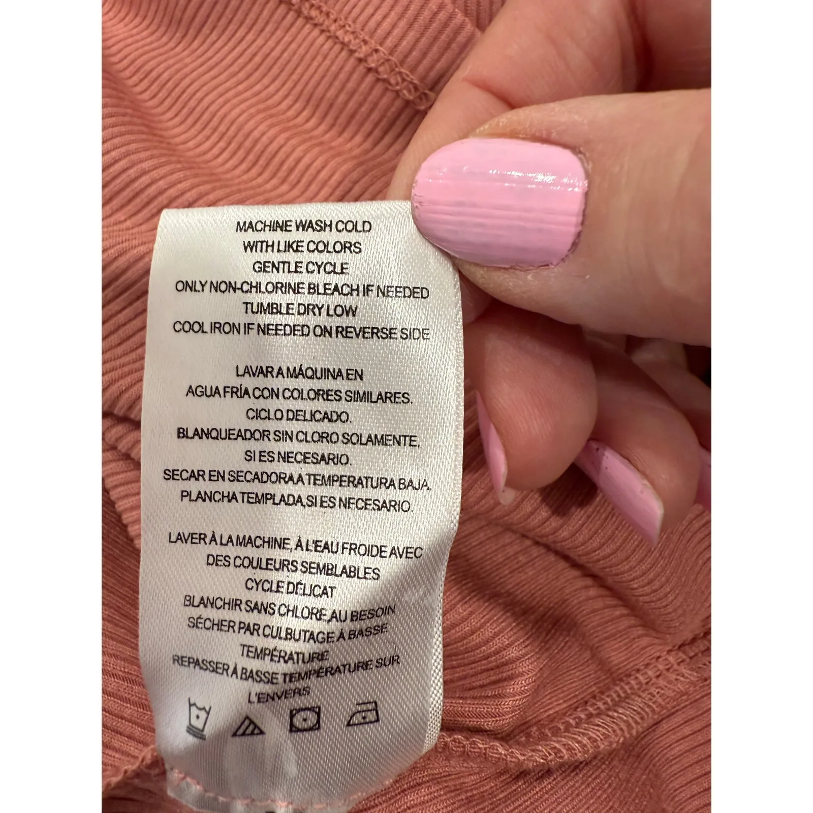 Steve Madden Puff Long Sleeve Ribbed Mock Neck Sweater Pink Women's Plus XXL - Image 6