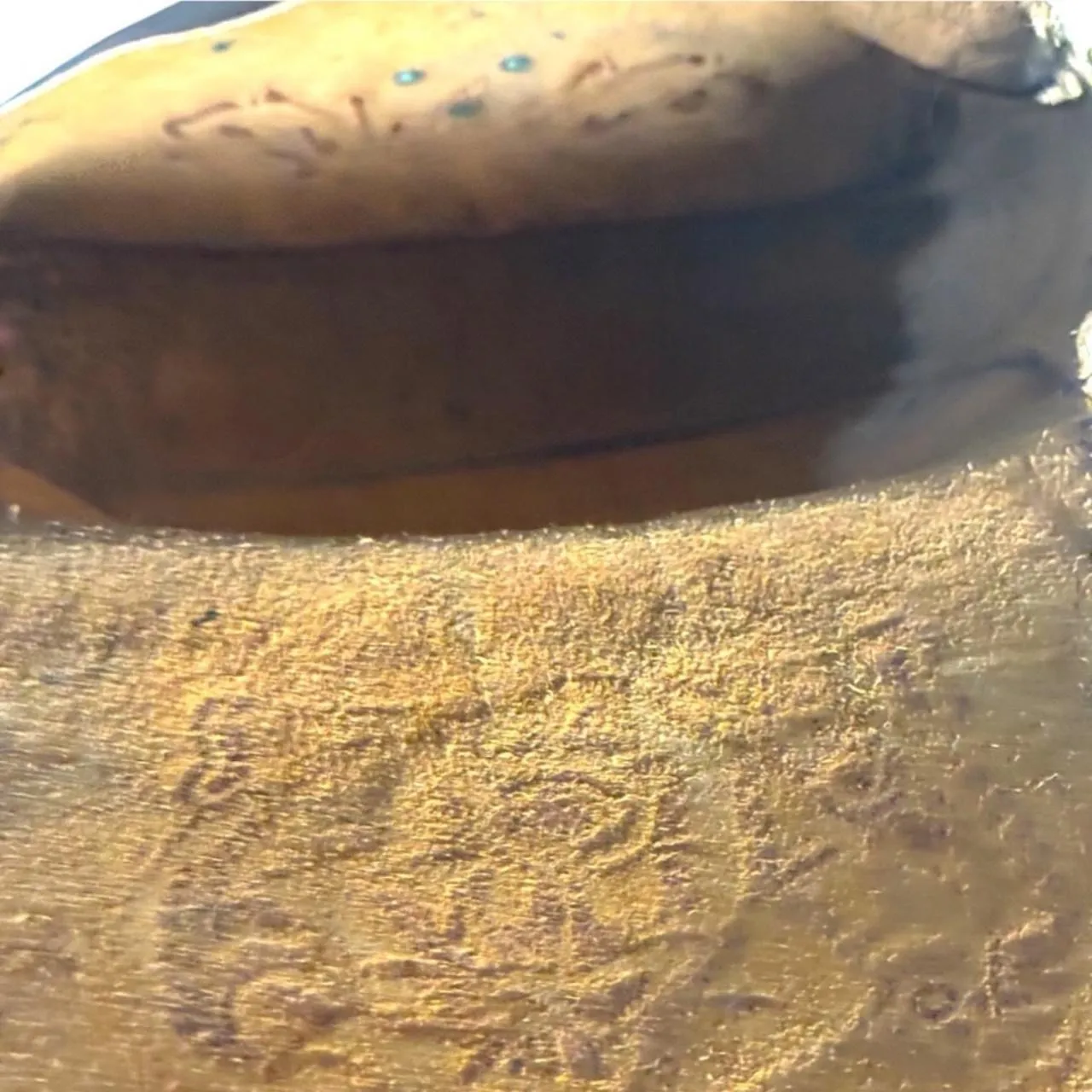 70’s Hand-Tooled & Painted Deerskin Leather Rose Saddle Shoulder Bag Mexico Western - Image 5