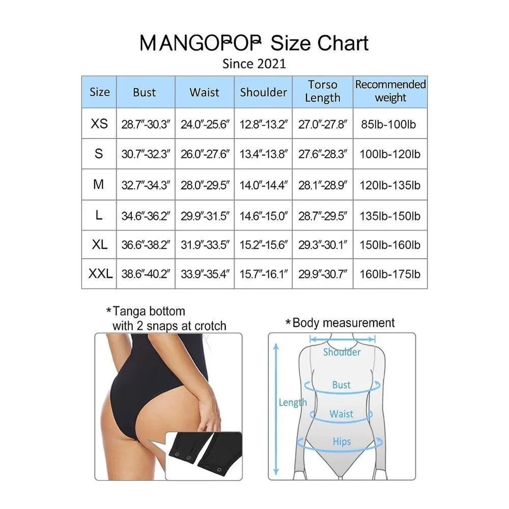 NEW MANGOPOP Mock Turtle Neck Long Sleeve Tops Bodysuit M - Image 3