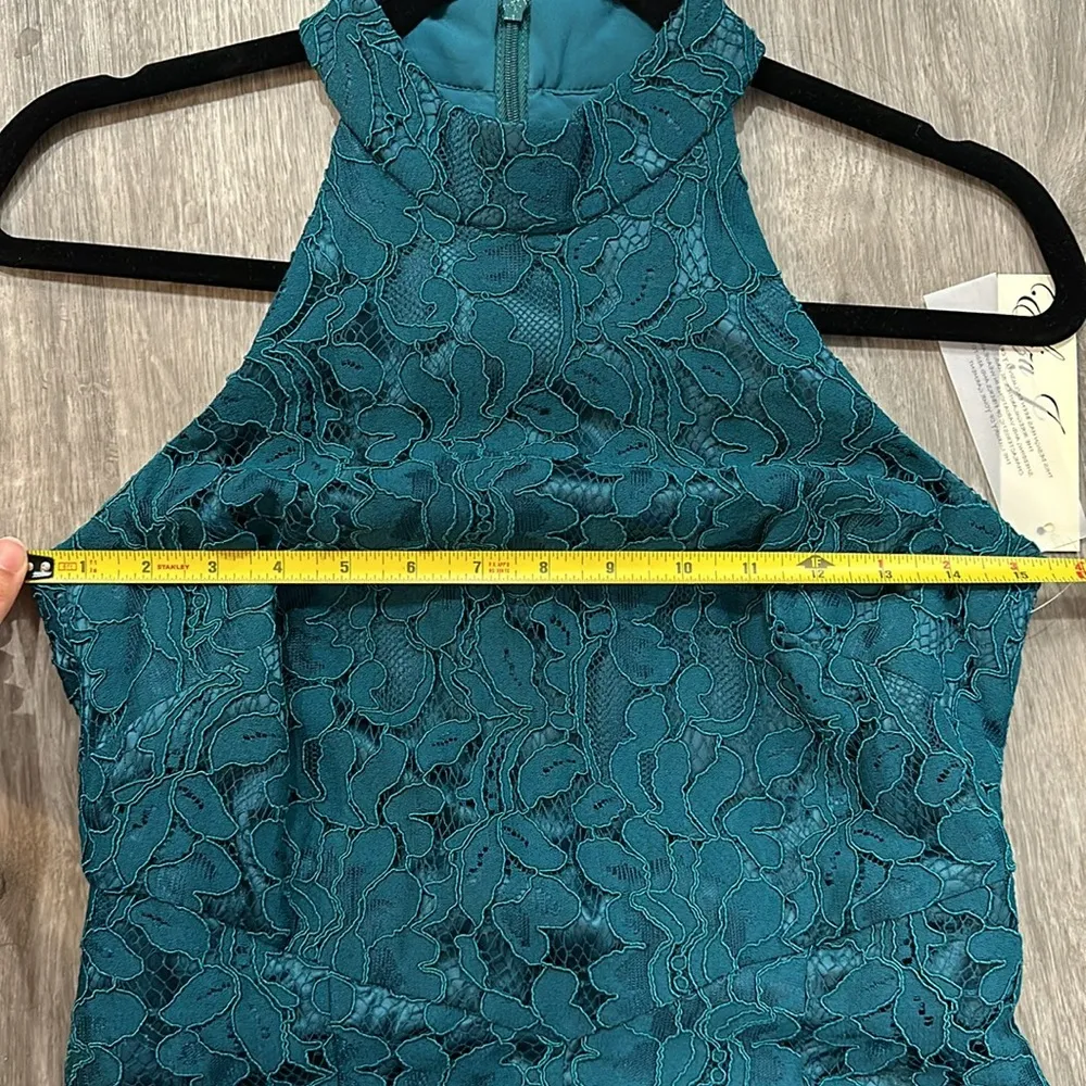 Eliza J Teal Green Blue Lace Formal Dress - Image 7