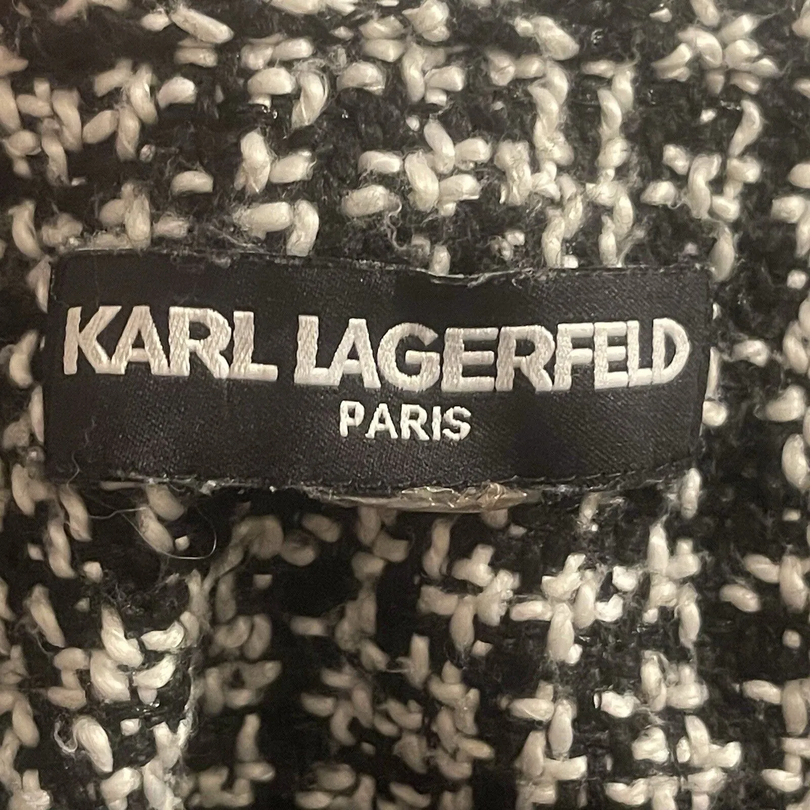 Karl Lagerfeld Paris Jacket Blazer Sz Medium Retro Tweed Plaid Tartan Old Money - Image 11