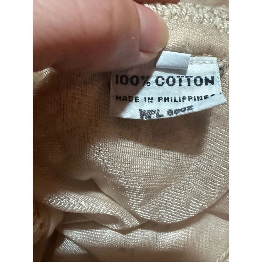 Vintage women’s crochet cottagecore tan midi skirt sz 10 - Image 6