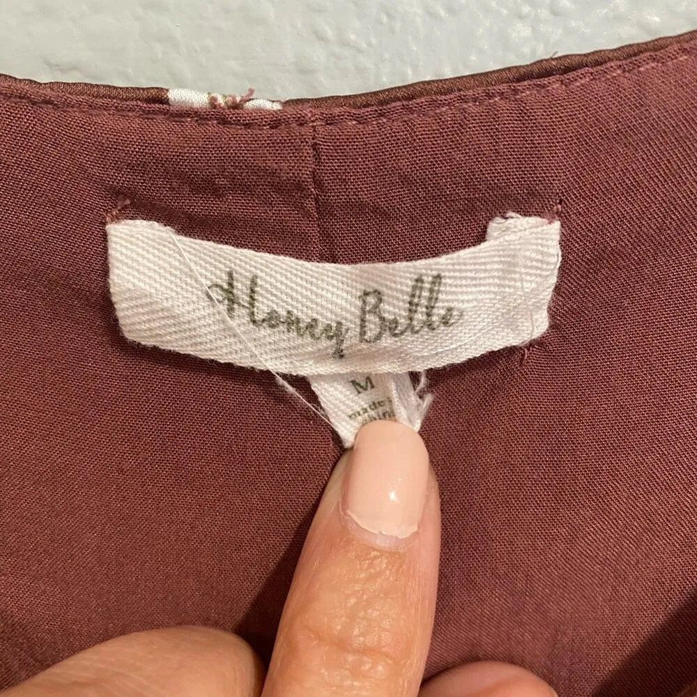 Honey Belle Satin Floral Camisole Mini Dress Sz M - Image 4