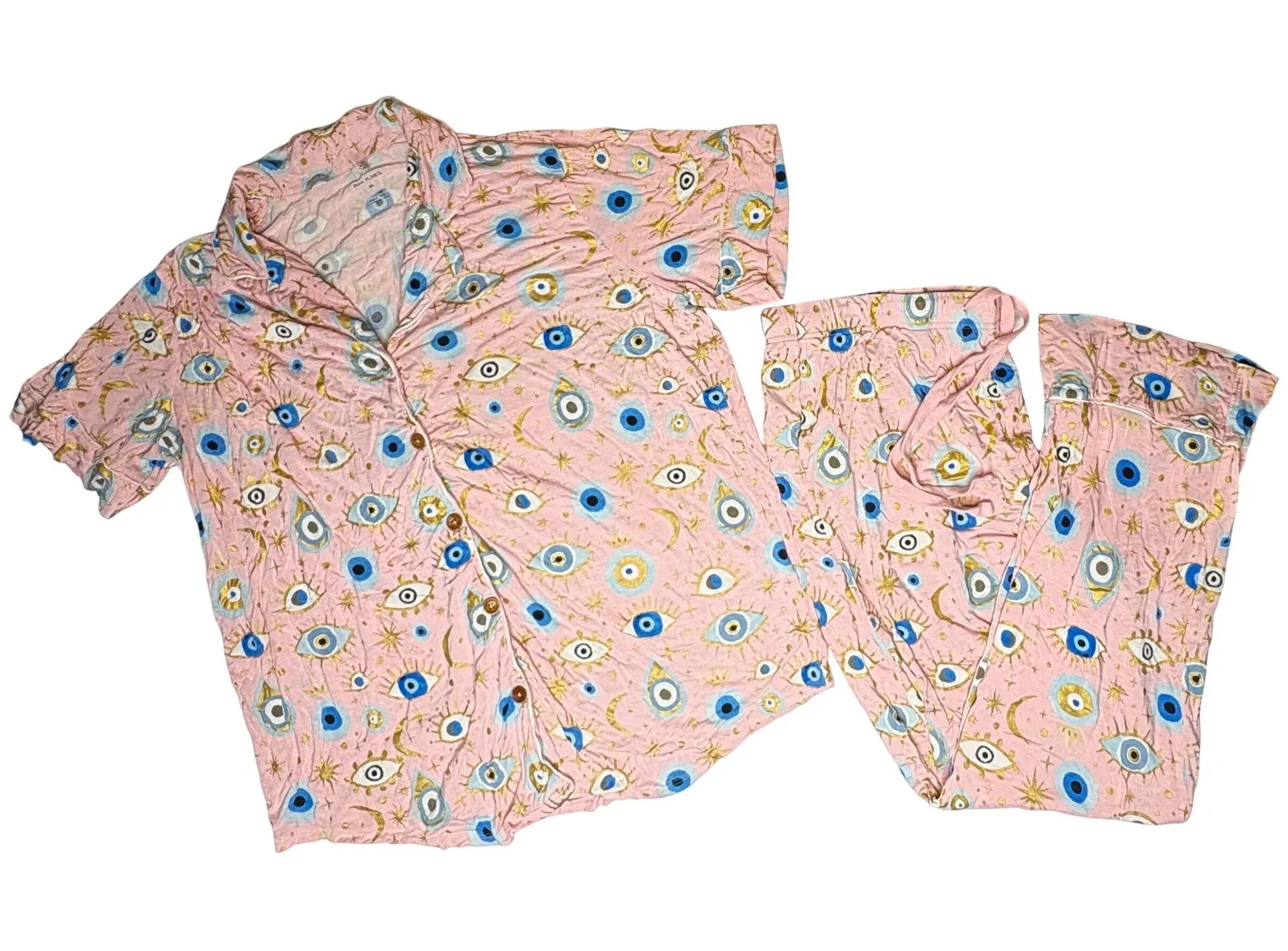 Posh Peanut Celestial Fiona SS Pajama Set 2XL Evil Eye Pink Colorful Whimsigoth Size XXL - Image 1