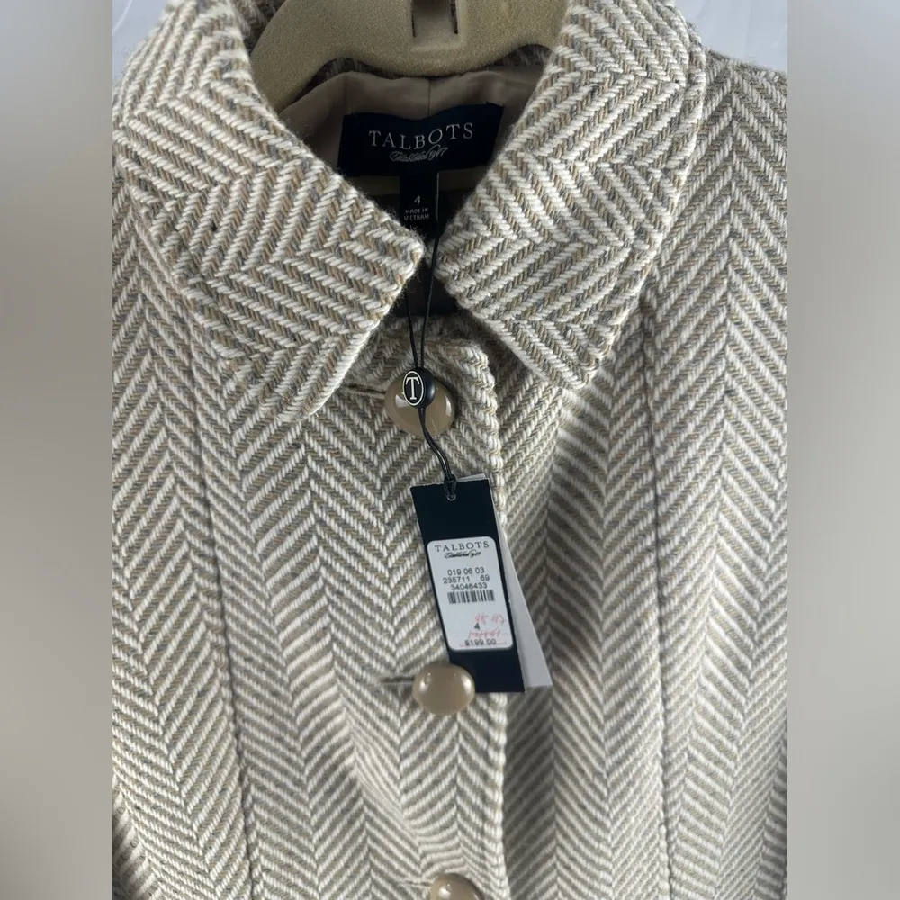 New Talbots Size 4 Button Down Heavy Tweed Jacket Blazer - Image 2