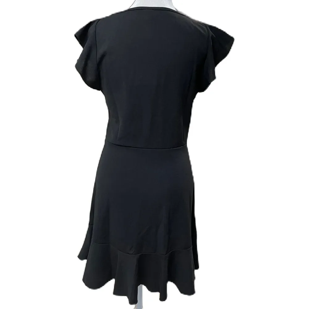 NWT  Black Short Flutter Sleeve Above the Knee Pullover Dress Size Small - Image 4
