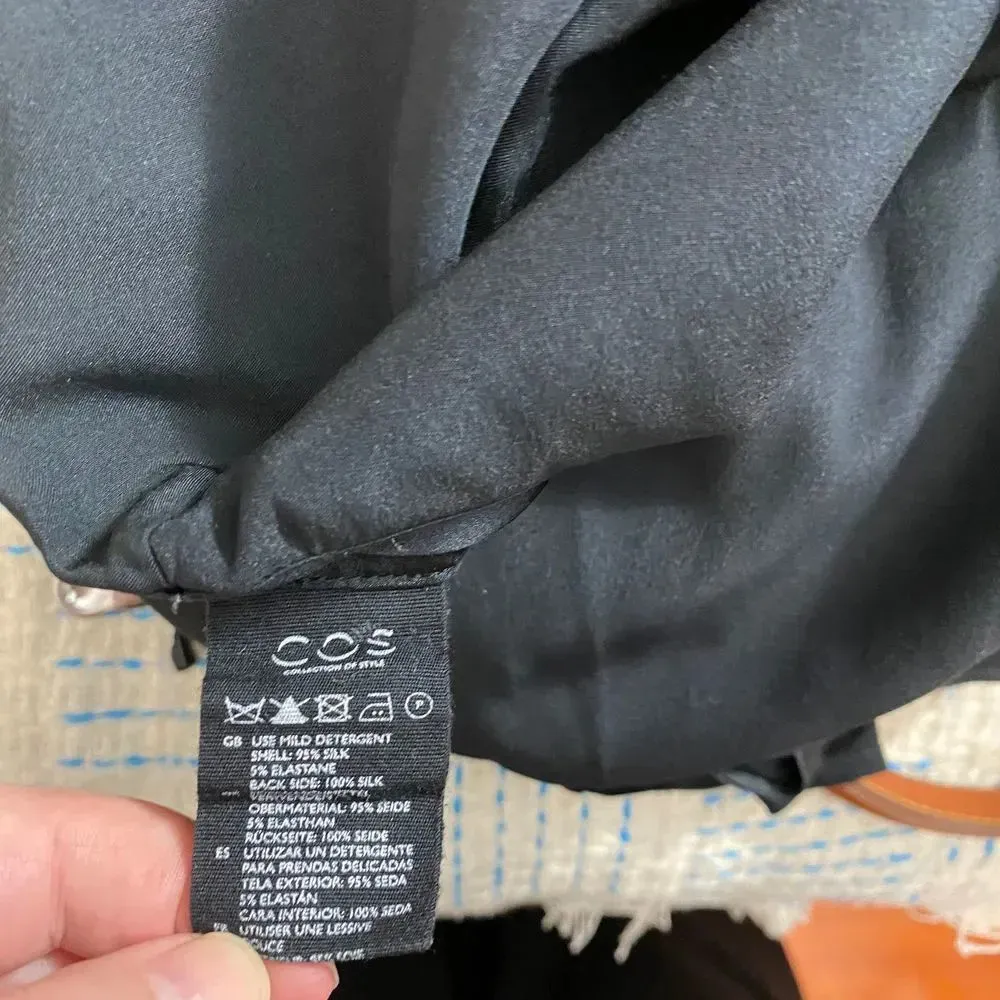COS Black Silk Sleeveless‎ Shorts Open Back Romper - Image 9