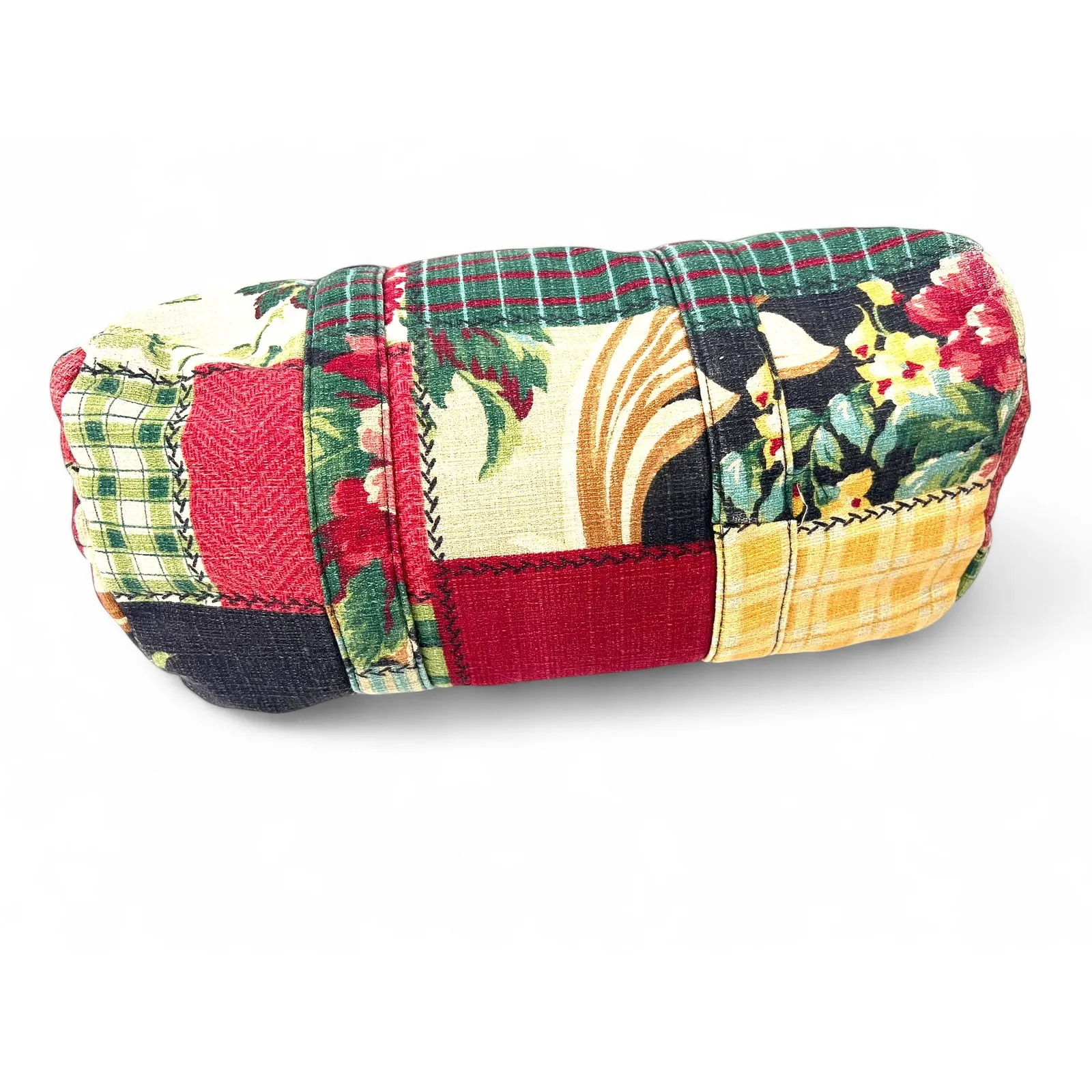 Vintage quilted floral patchwork duffel tote bag Gym Large Shoulder Top Handle - Image 3