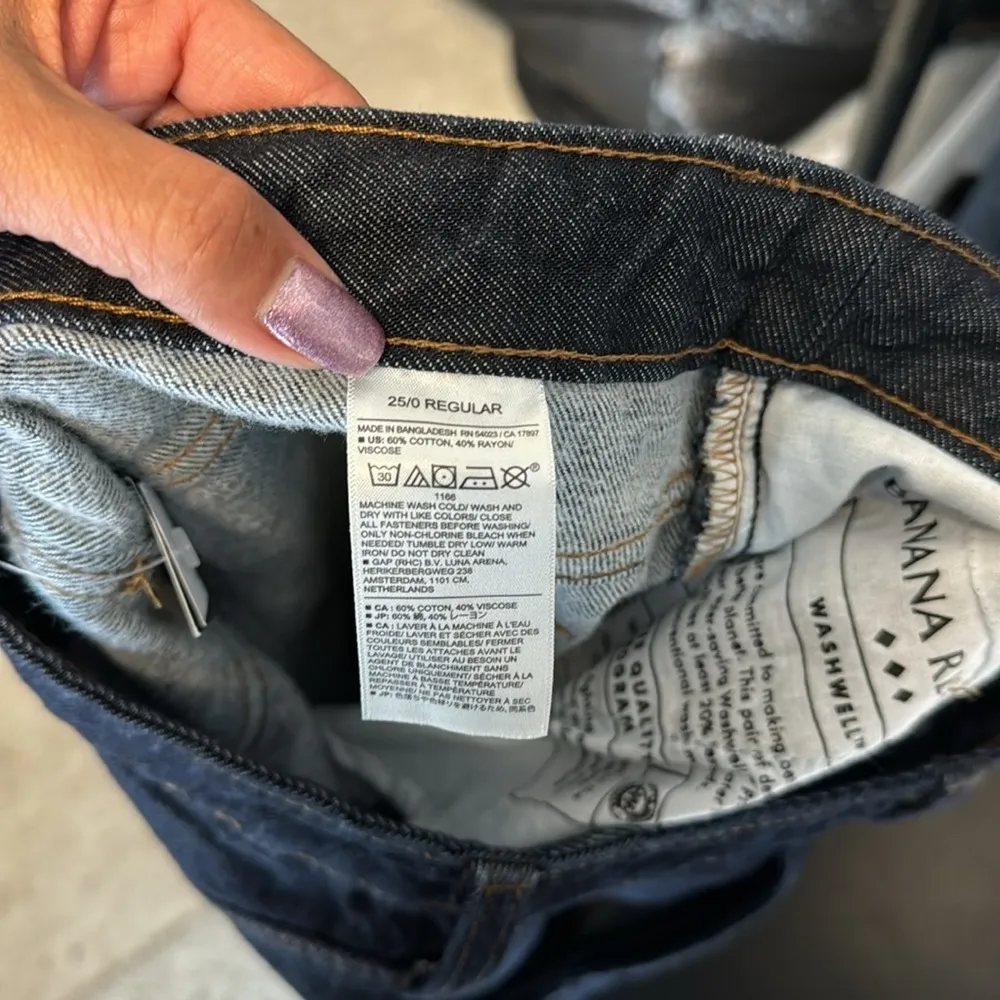 Banana Republic high rise wide leg trouser dark wash preppy office - Image 10