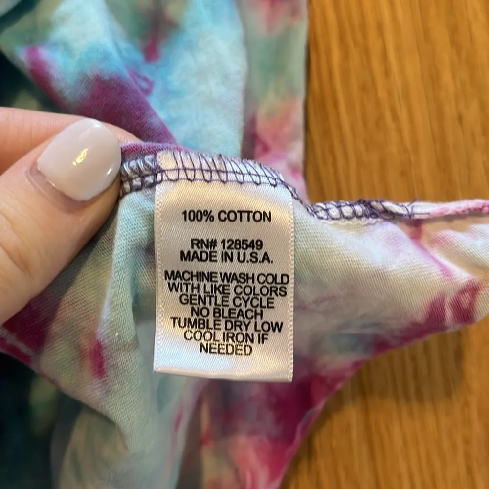 Aviator Nation Tie Dye Rainbow Embroidered Short Sleeve T-Shirt Sz S - Image 5